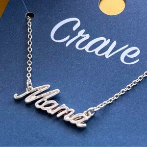 Mama script necklace in silver